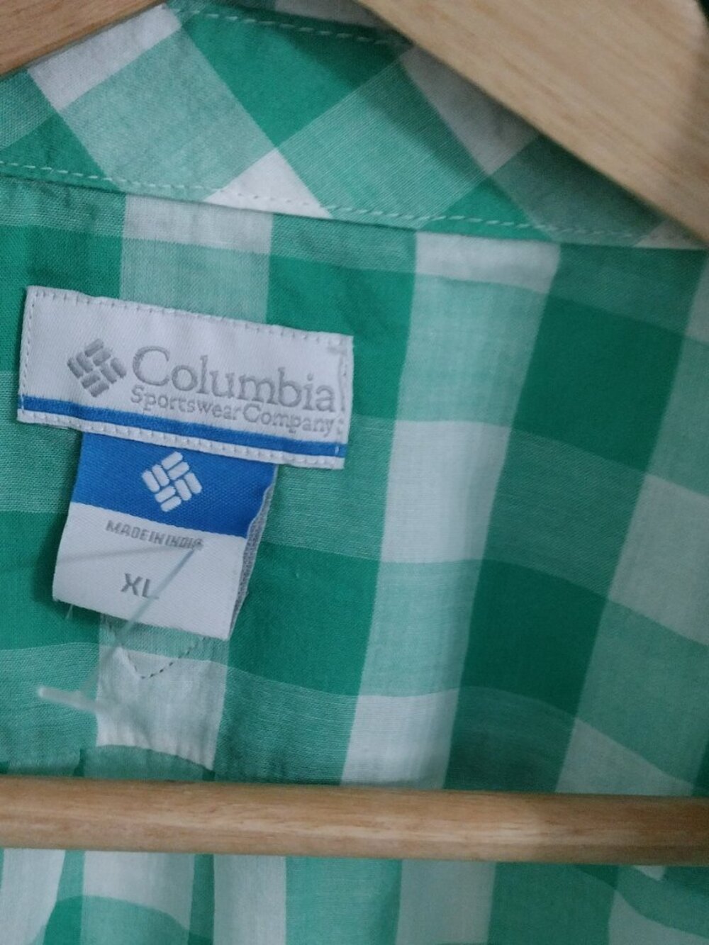 Columbia PFG Womens XL Green White Gingham Plaid Fishing Shirt Long Sleeve NWOT - Picture 4 of 9